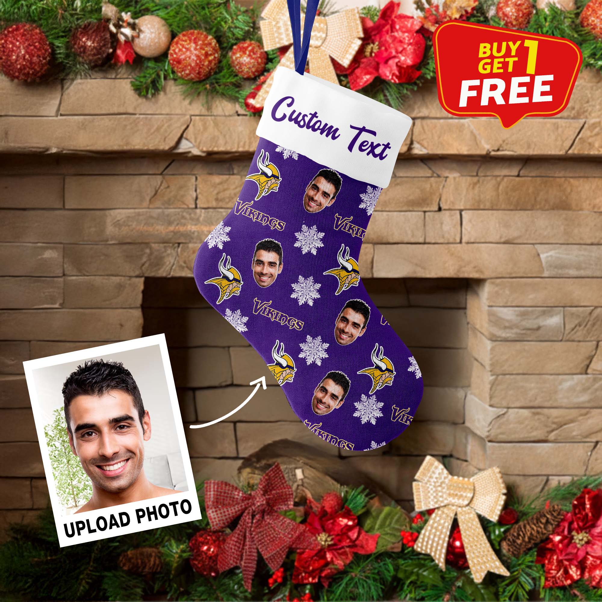 Minnesota Vikings Christmas Stocking Socks PT76693