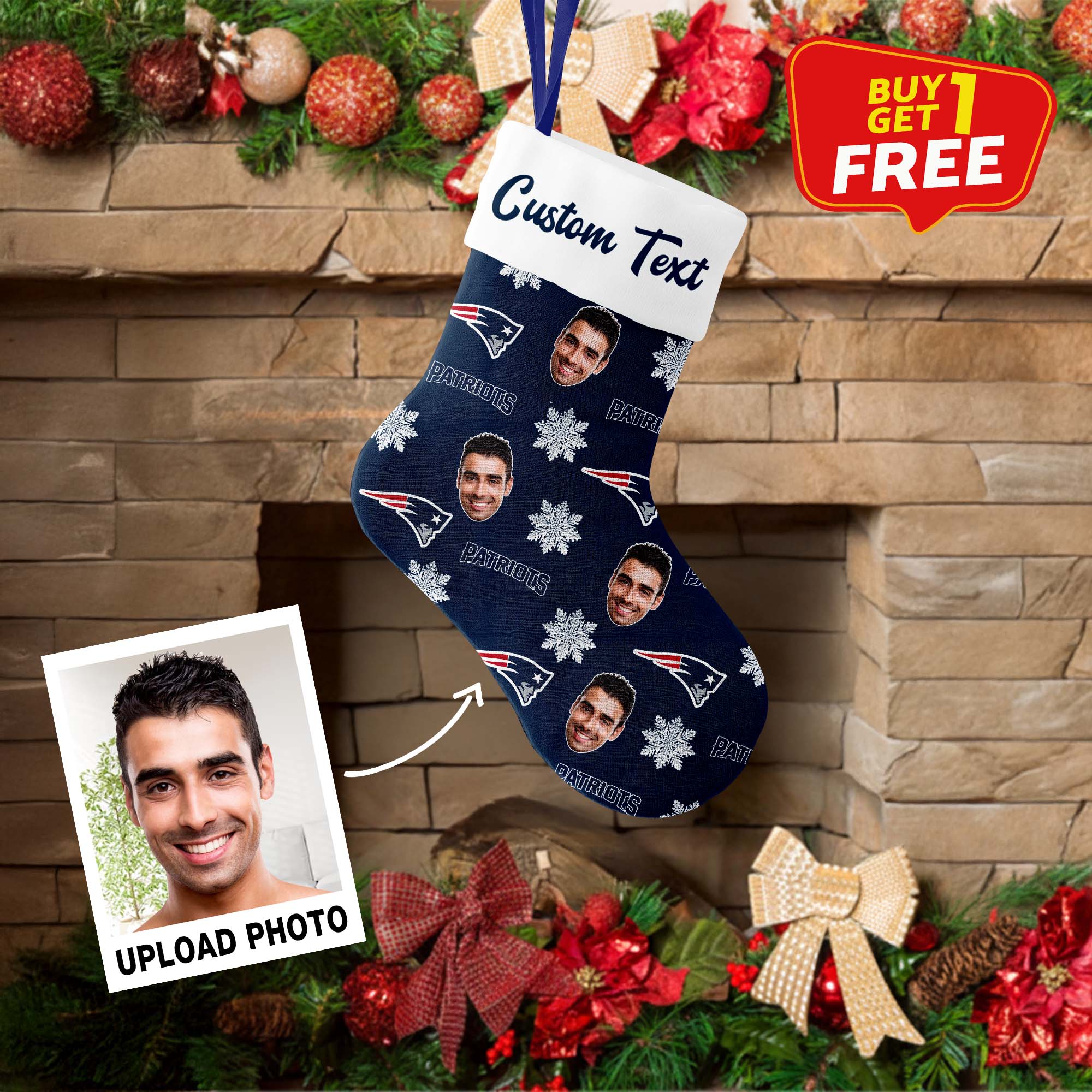 New England Patriots Christmas Stocking Socks PT76694