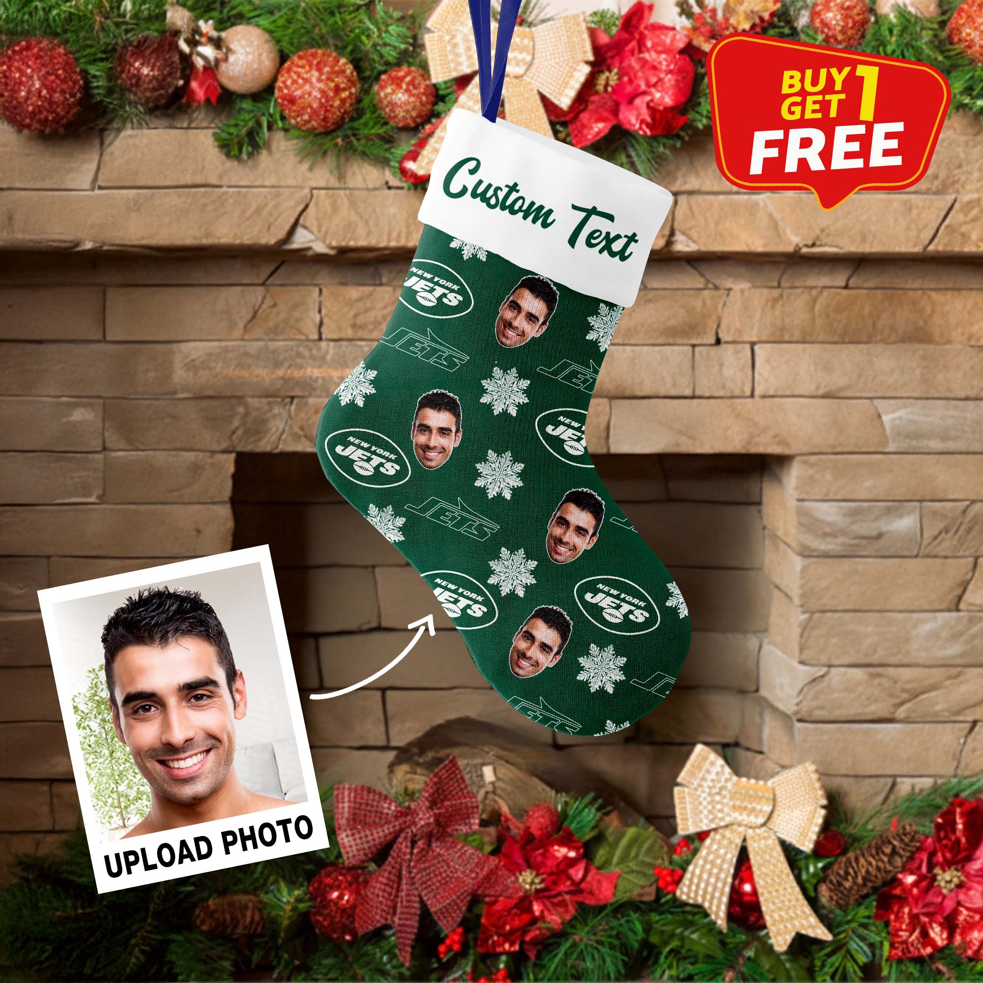 New York Jets Christmas Stocking Socks PT76697