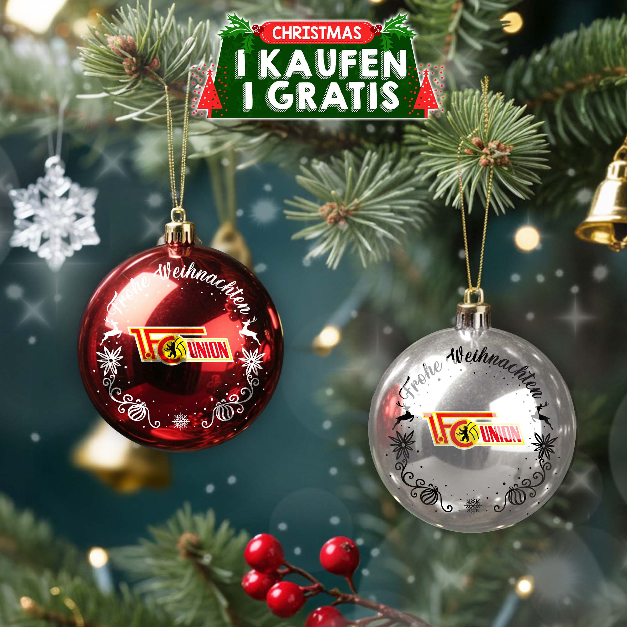 1. FC Union Berlin Plastic Round Ball Ornament PT76742