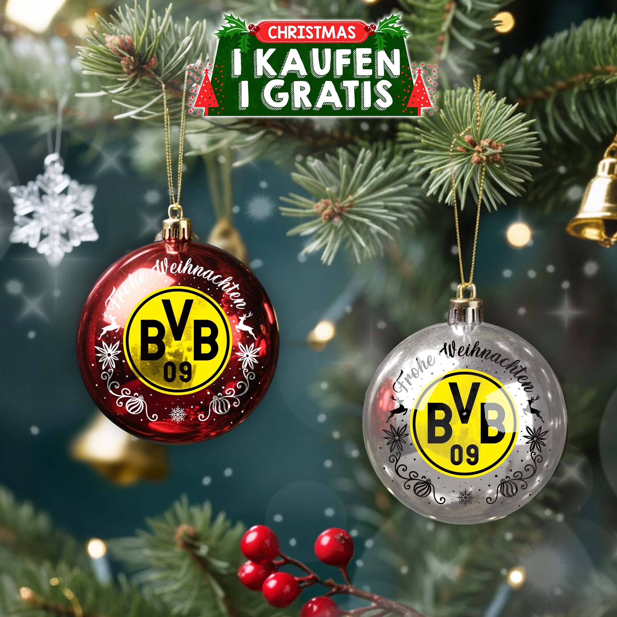 Borussia Dortmund Plastic Round Ball Ornament PT76745