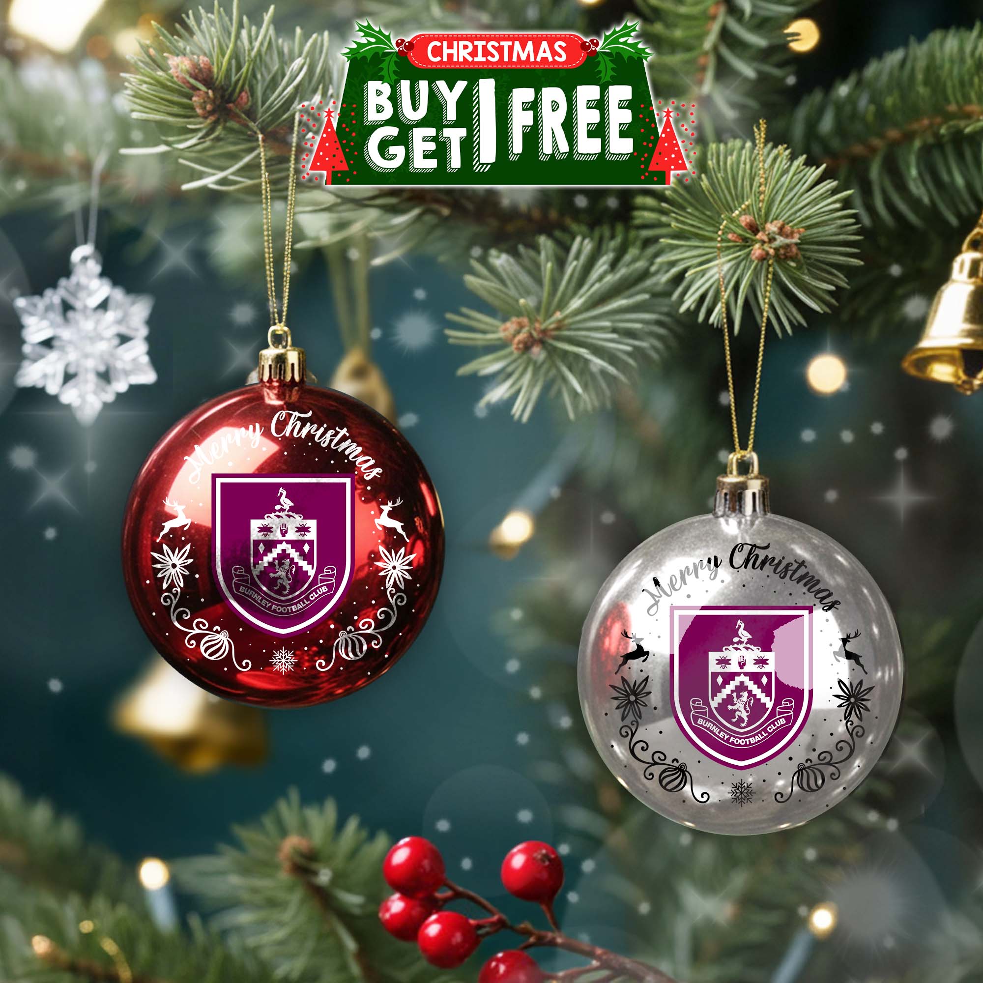 Burnley F.C Round Ball Ornament PT76783