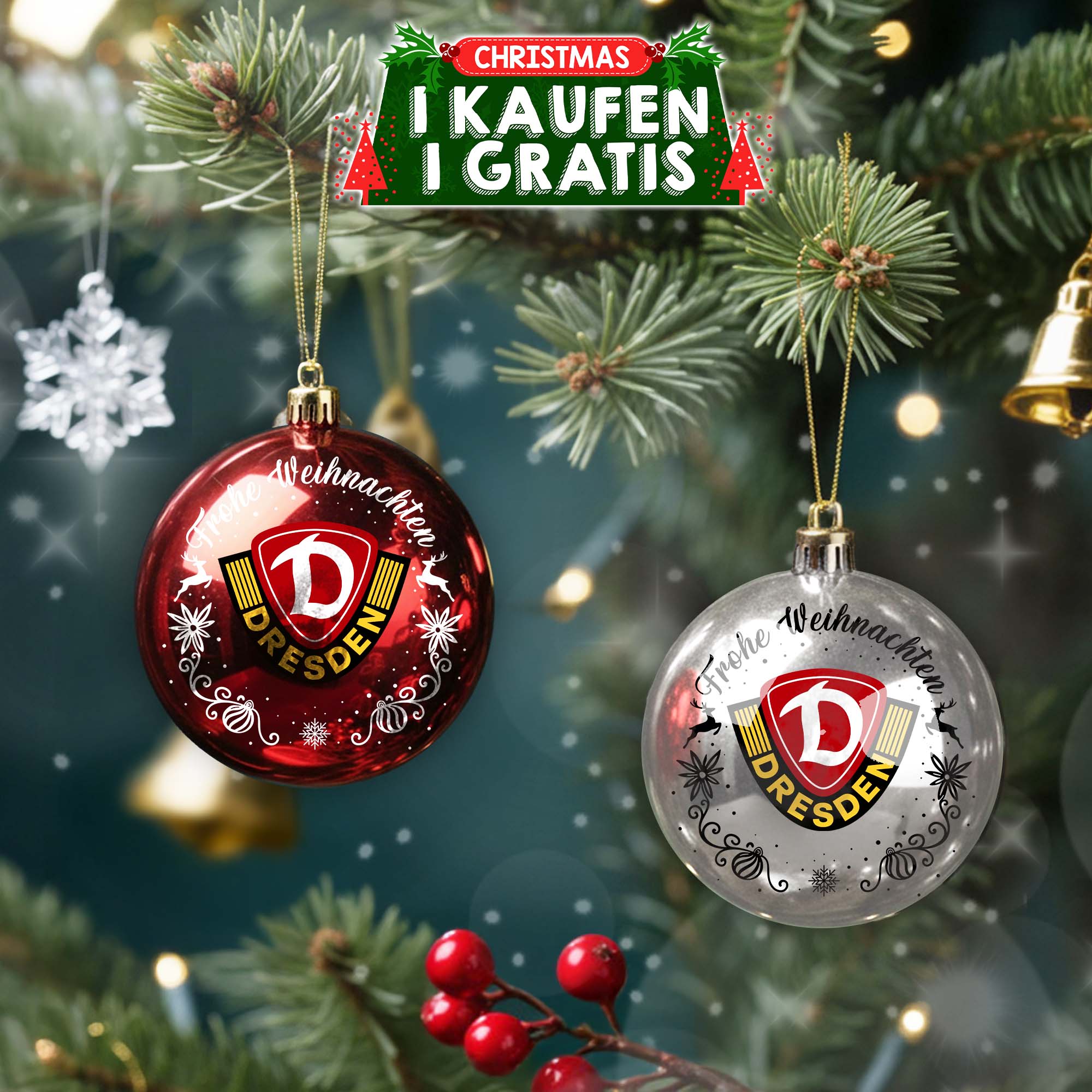 Dynamo Dresden Plastic Round Ball Ornament PT76762