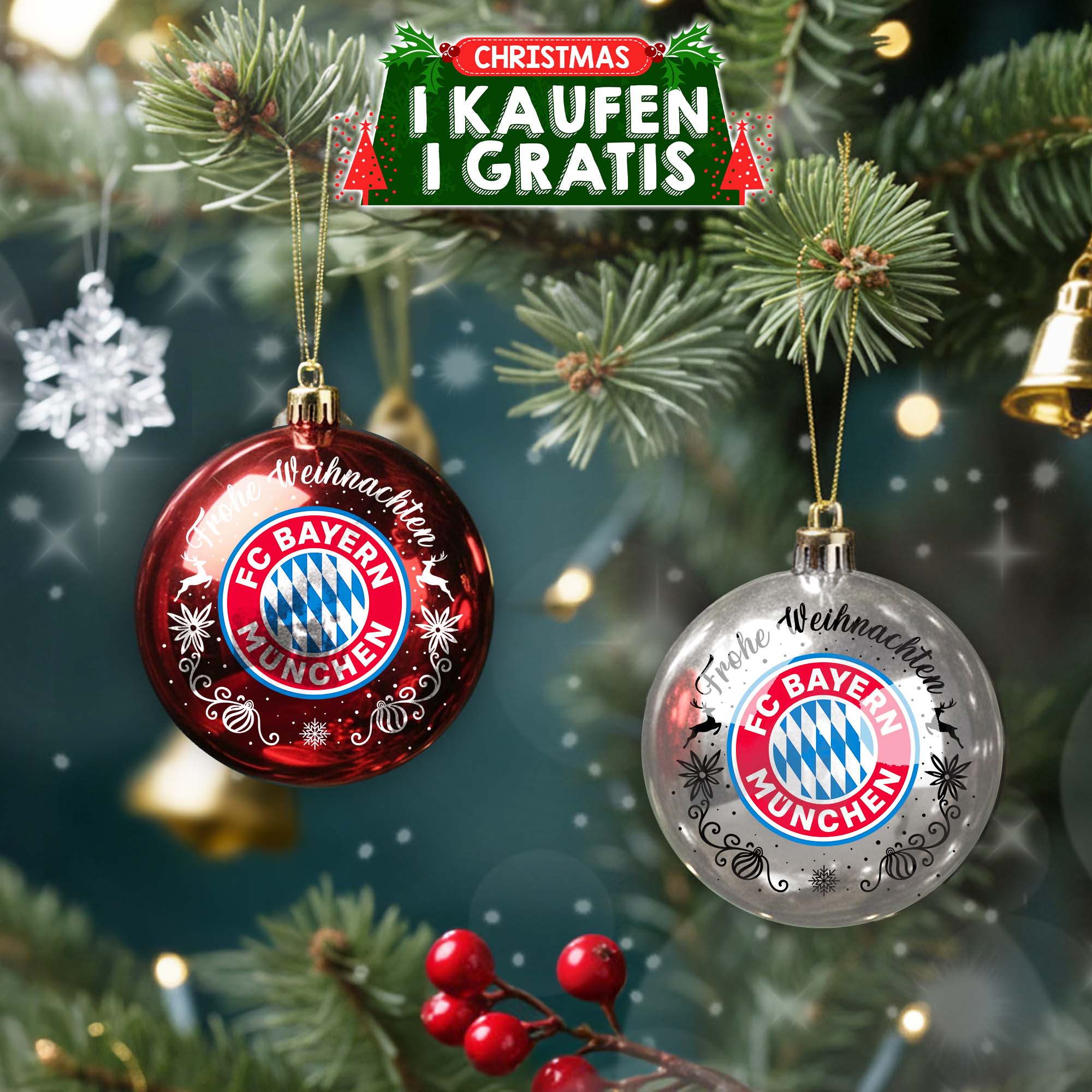 FC Bayern München Plastic Round Ball Ornament PT76749