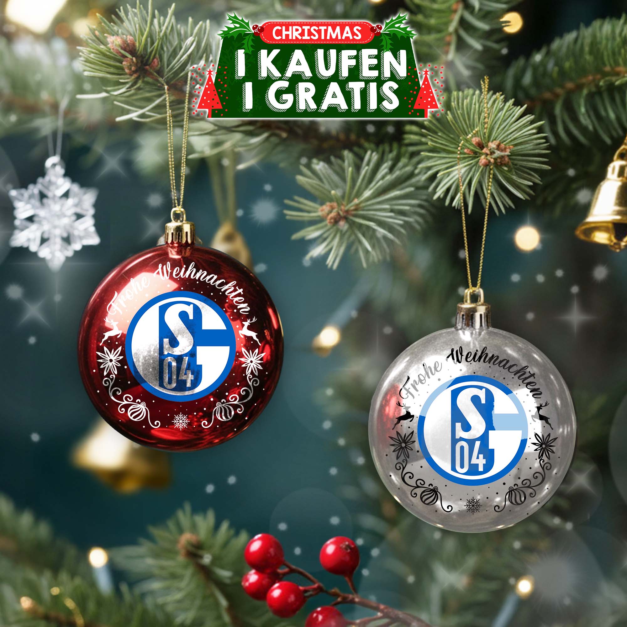 FC Schalke 04 Plastic Round Ball Ornament PT76764