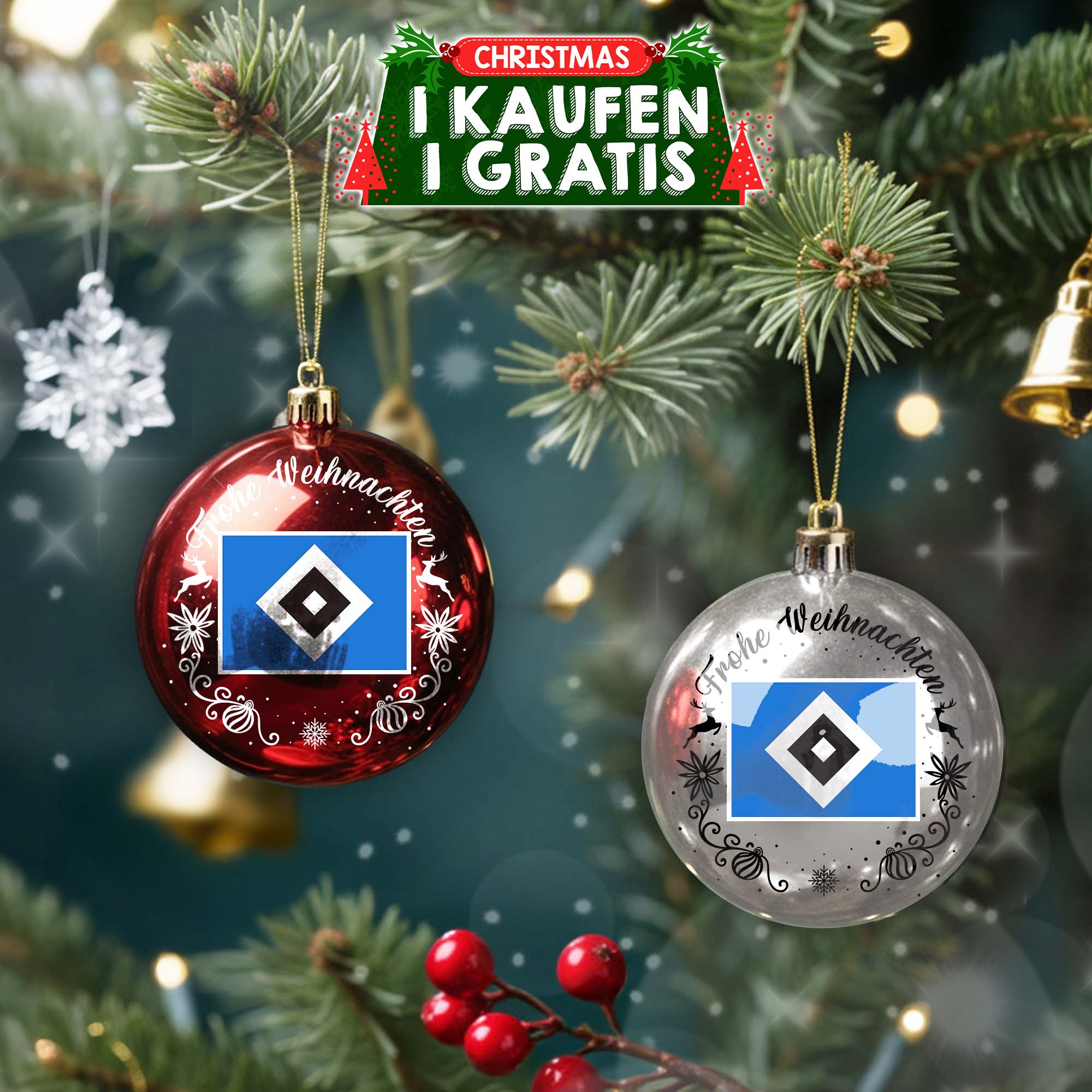 Hamburger SV Plastic Round Ball Ornament PT76751