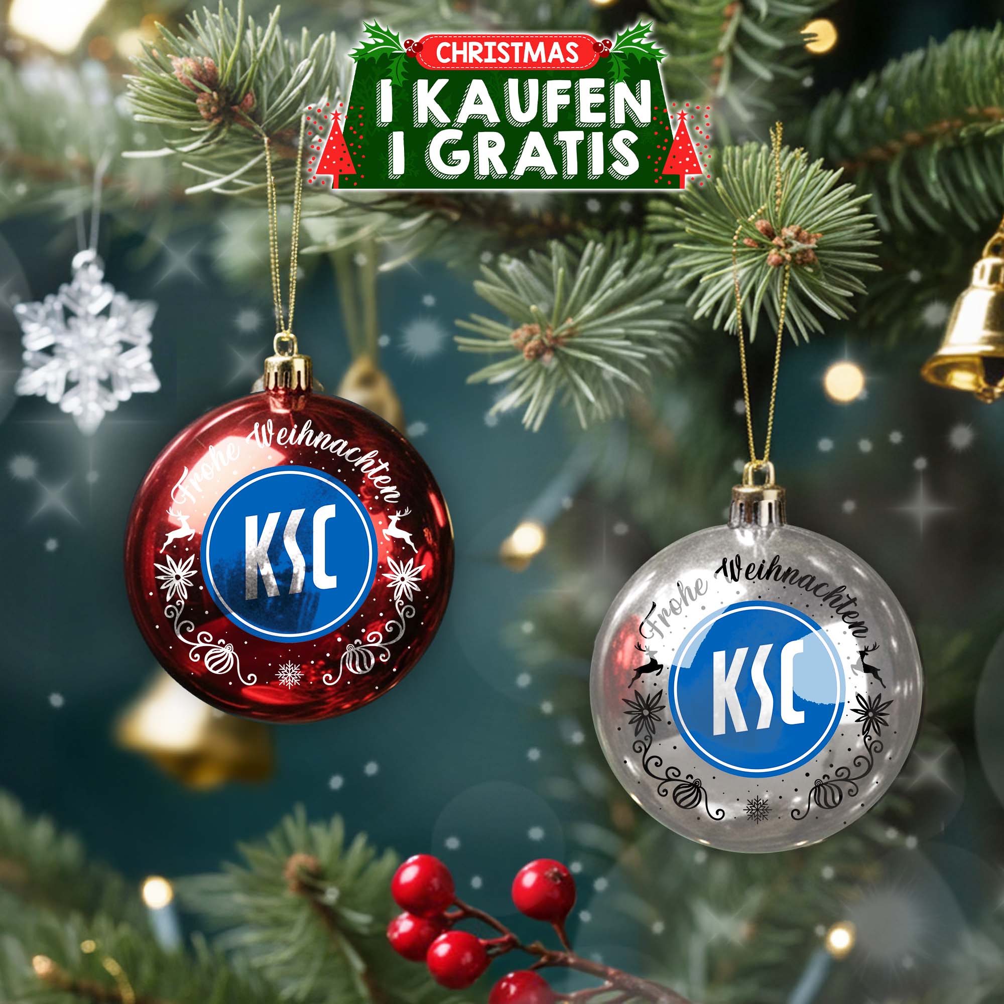 Karlsruher SC Plastic Round Ball Ornament PT76770