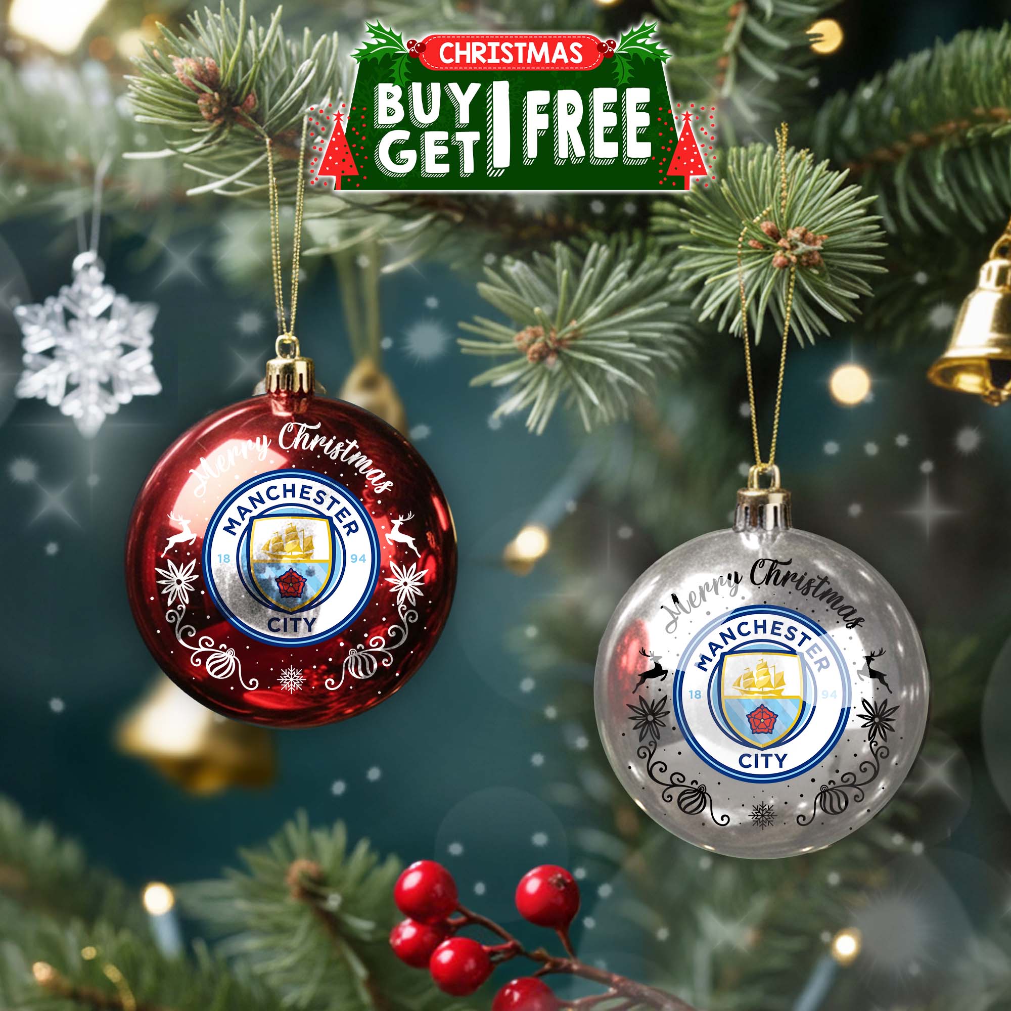 Manchester City F.C Round Ball Ornament PT76790