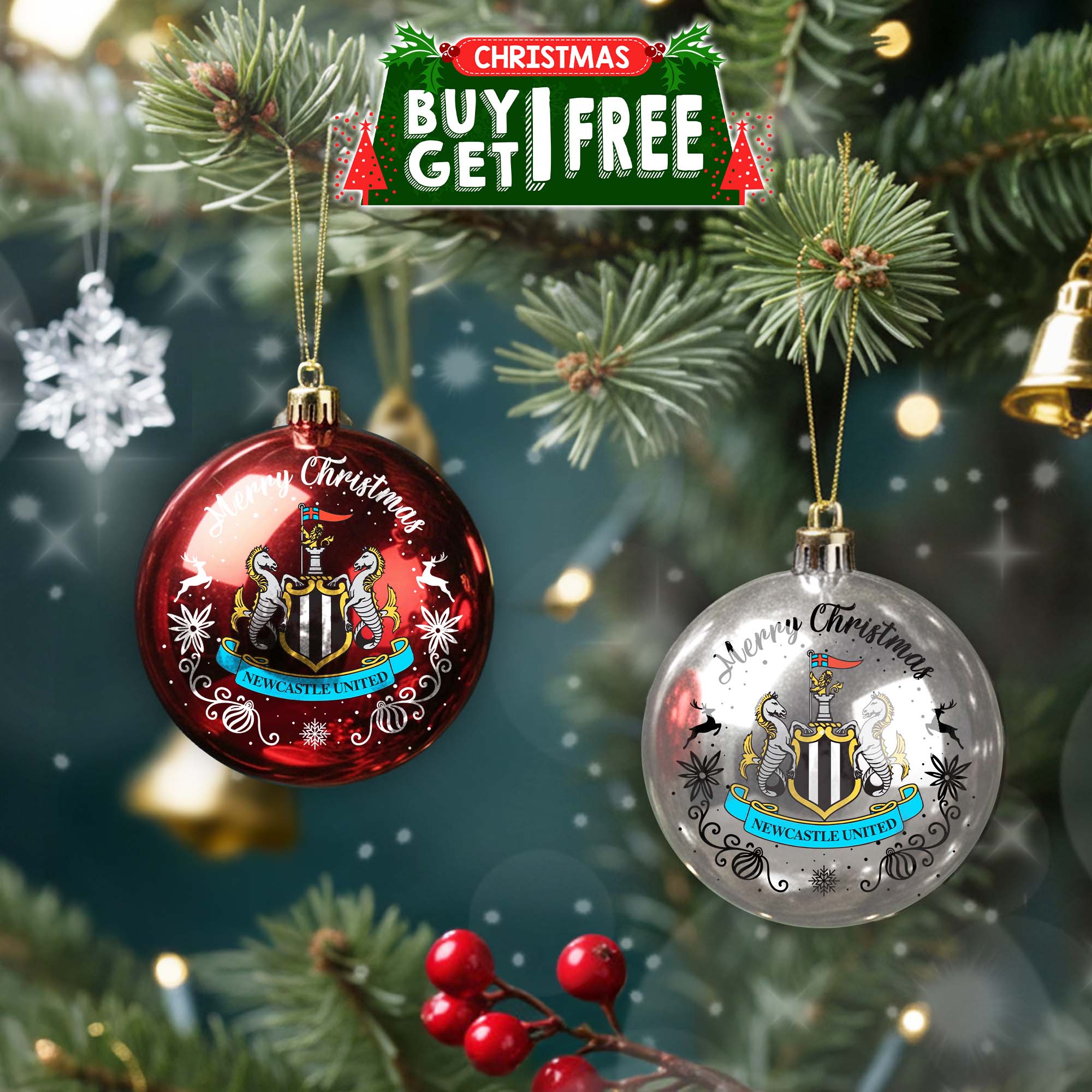 Newcastle United F.C Round Ball Ornament PT76792