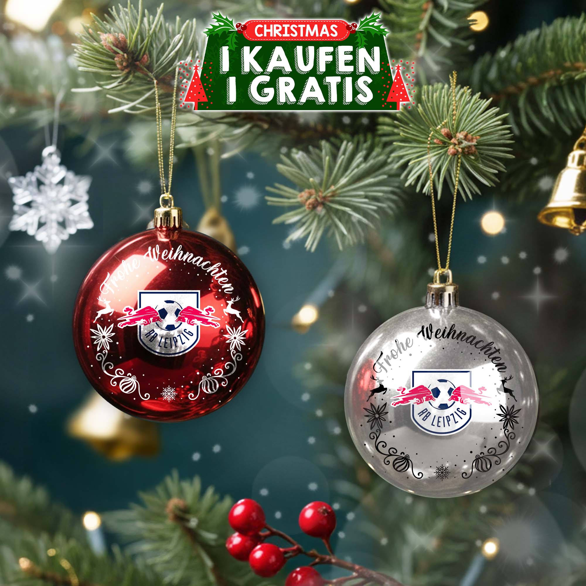 RB Leipzig Plastic Round Ball Ornament PT76752