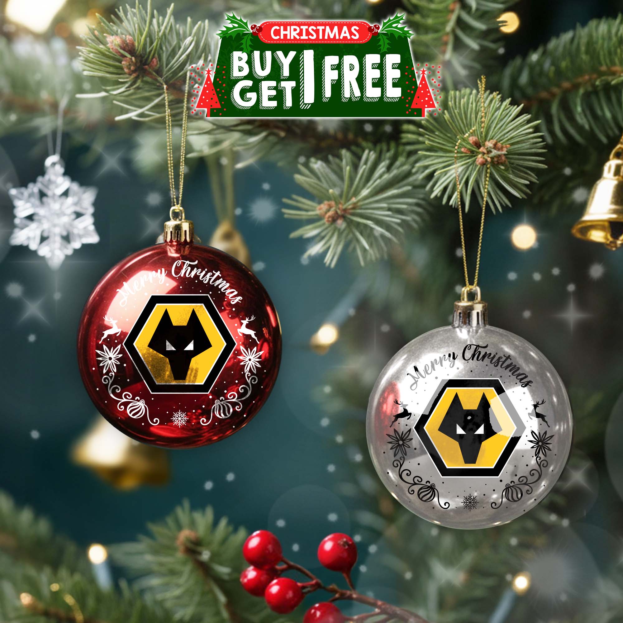 Wolverhampton Wanderers Round Ball Ornament PT76797