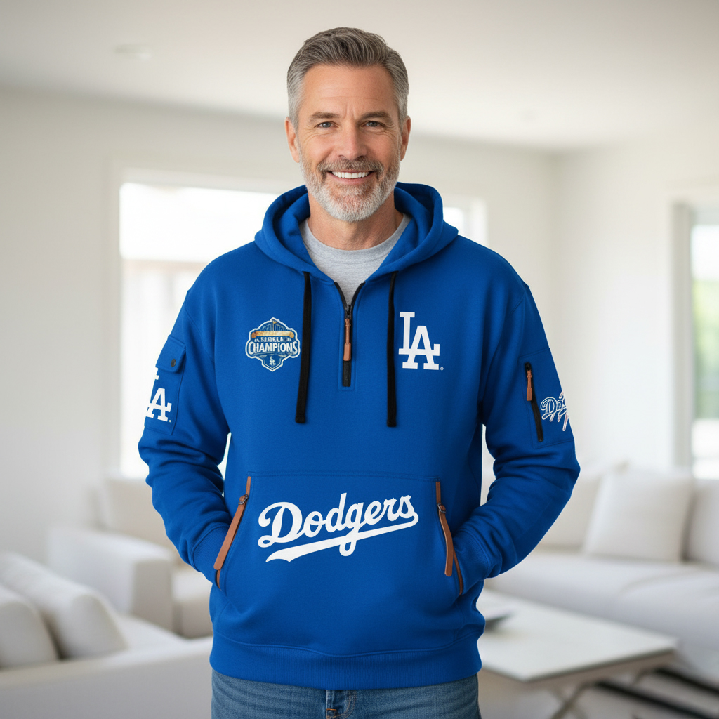 Los Angeles Dodgers 2025  Quarter Zip Hoodie PT76640