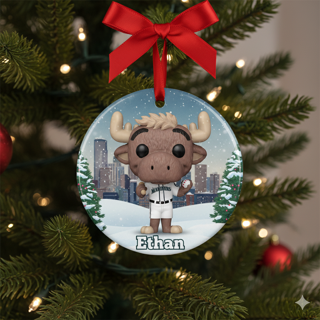 Mariner Moose Ceramic Ornaments-2 Side Print-Round PT76644