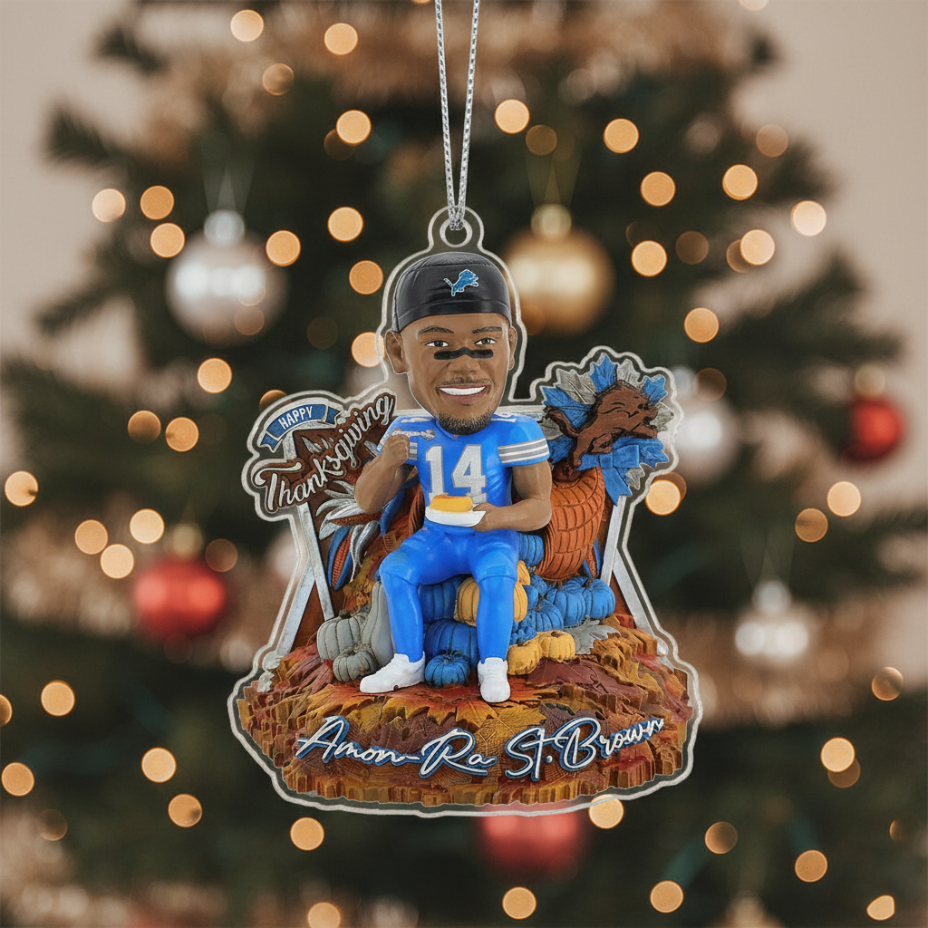 Amon Ra St Brown Detroit Lions Thanksgiving Day Ornament PT76900