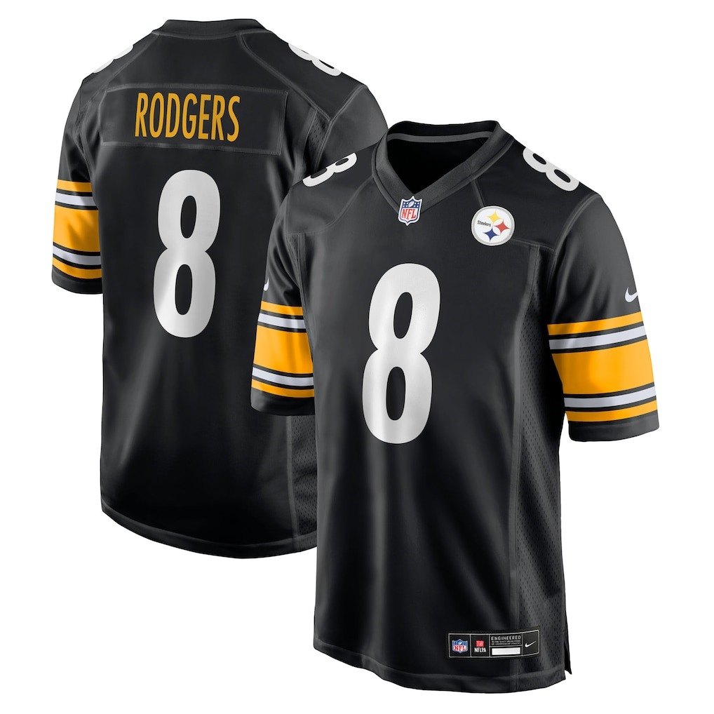 Pittsburgh Steelers Aaron Rodgers Nike Black Game Jersey PT77237