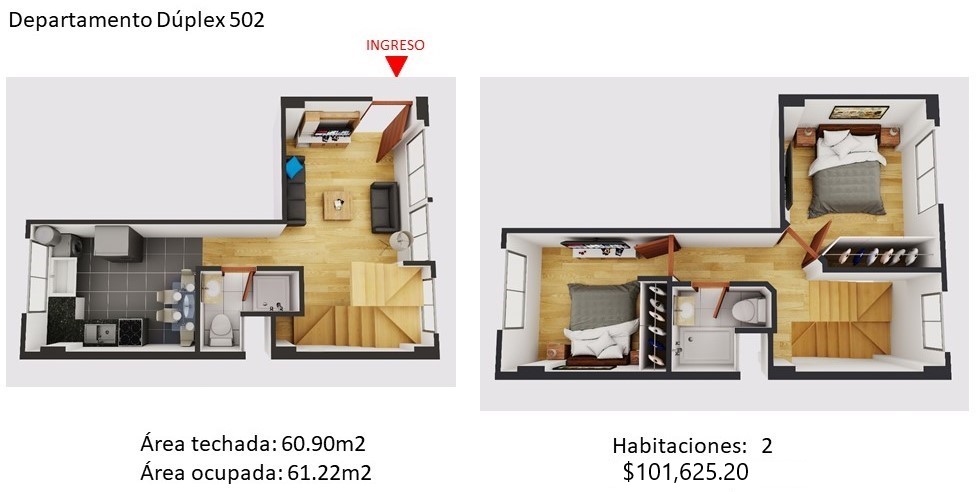 Duplex 2 dorm.