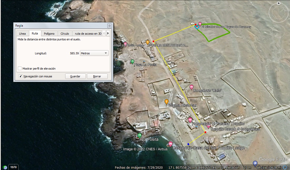 DISTANCIA A PLAYA TUQUILLO