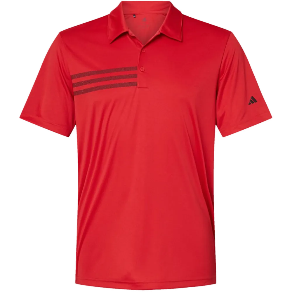 Adidas A324 3-Stripes Chest Polo – POD — Collegiate Red/ Black