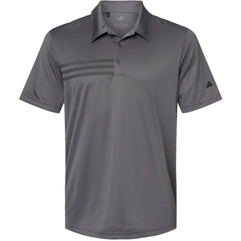 Adidas A324 3-Stripes Chest Polo – POD — Grey Five/ Black