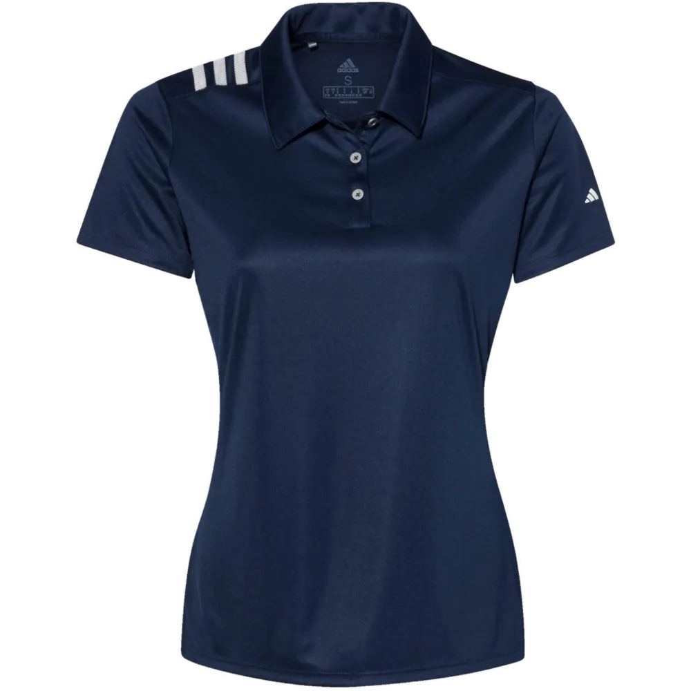 Adidas A325 Women's 3-Stripes Shoulder Polo – POD — Collegiate Navy/ White