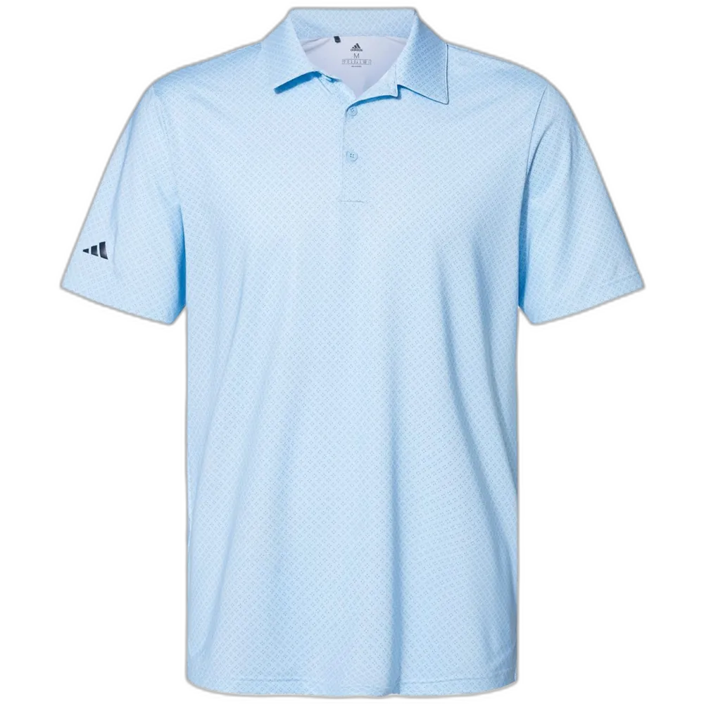 Diamond Dot Print Polo — Glow Blue/ White/ Navy