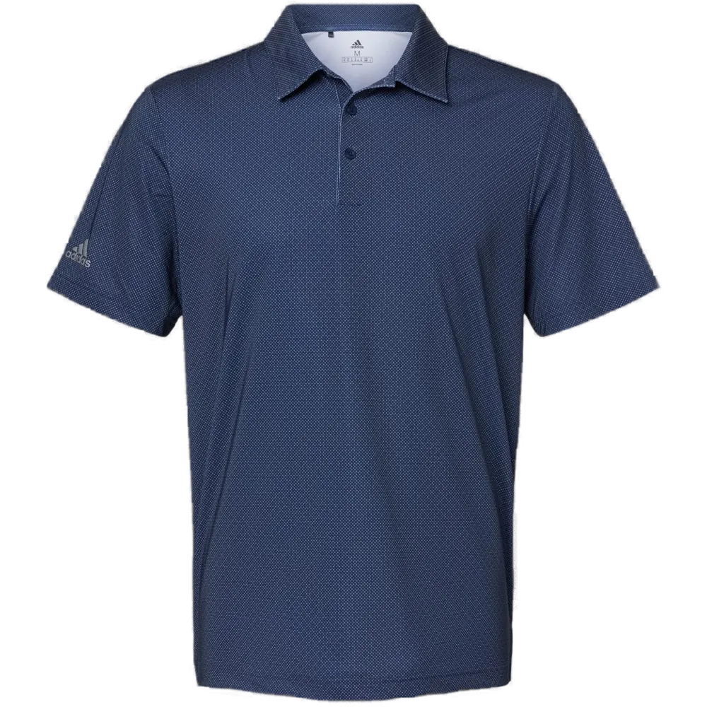 Diamond Dot Print Polo — Navy Blue/ White/ Grey Three