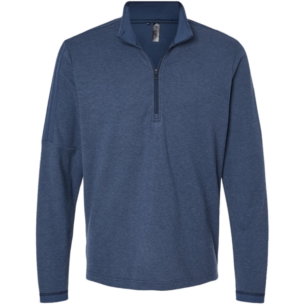 3-Stripes Quarter-Zip Sweater — Collegiate Navy Melange