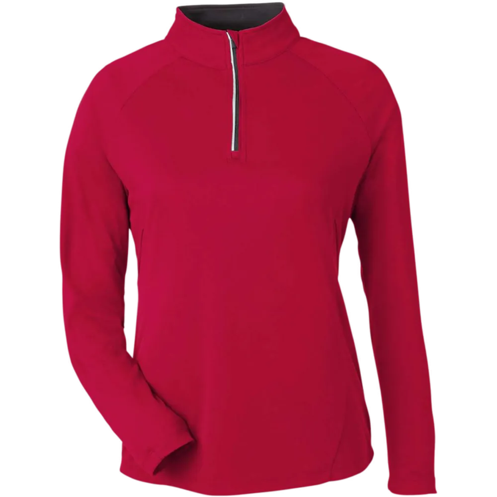 CORE365 CE418W Women's Origin Performance Quarter-Zip – POD — Classic Red/ Carbon