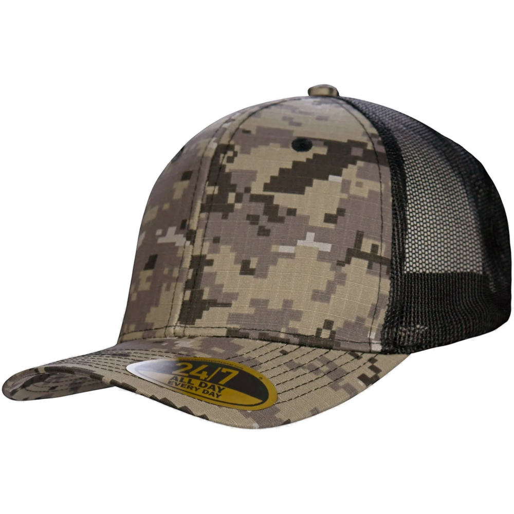 H08205 - Trucker - Snap Back Trucker Cap — Grey Camo
