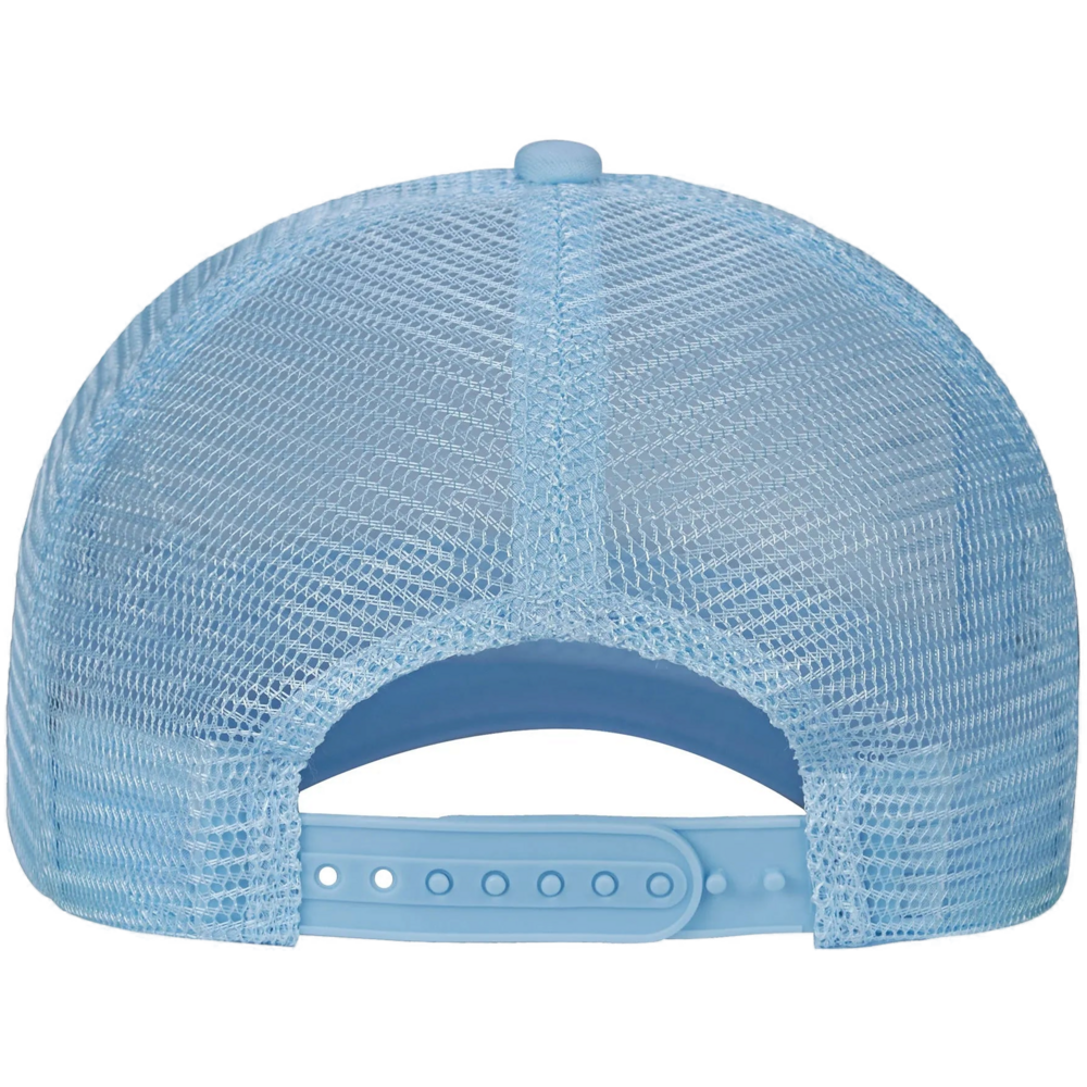 H08210 - Retro - 5-Panel Foam Snap Back Trucker Cap — White Lt Blue Fullback