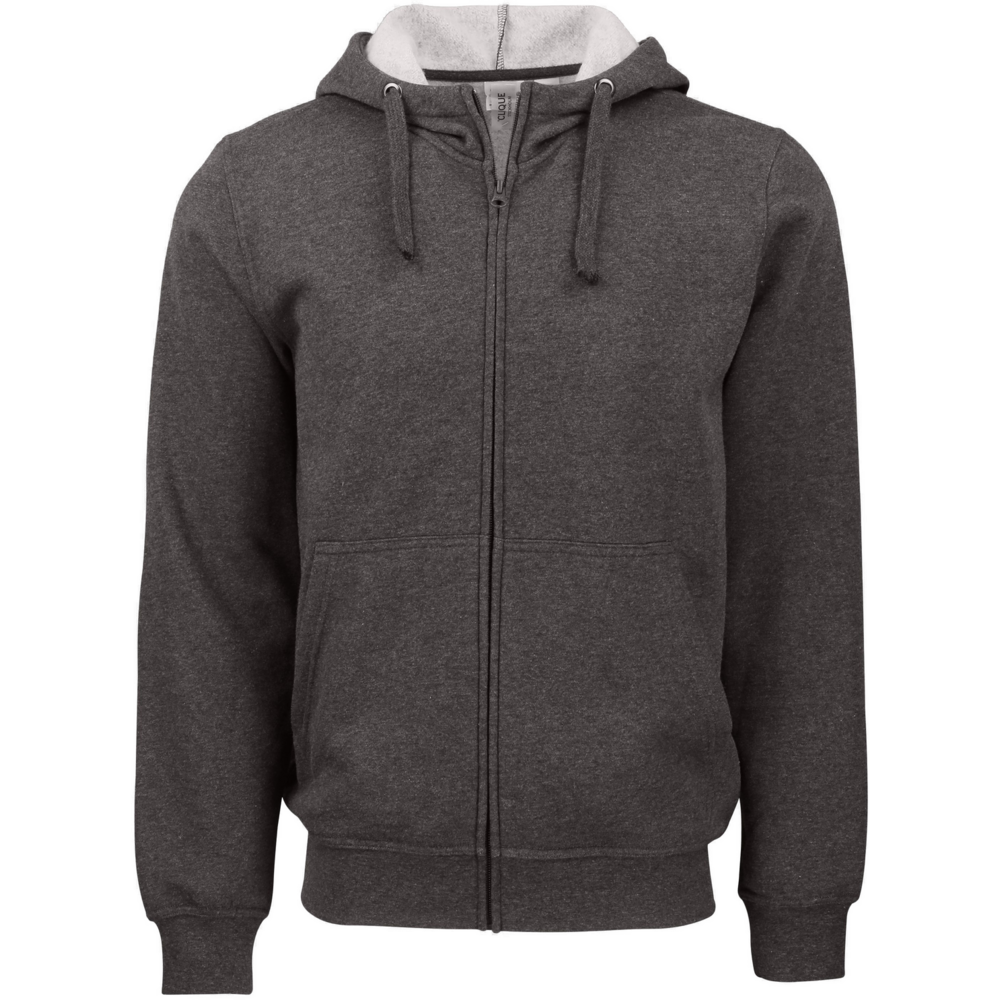 Clique Stockholm Unisex Full Zip Hooded Sweatshirt — Anthracite Melange