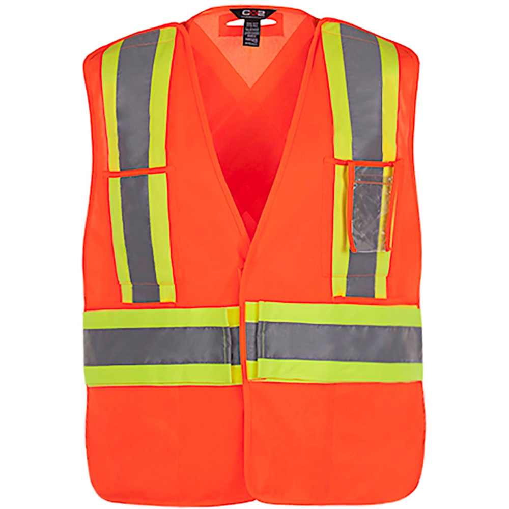 L01170 - Protector - Adult Tricot Hi-Vis 5 Point Tear Away Vest - One Size — Hi-Vis Orange