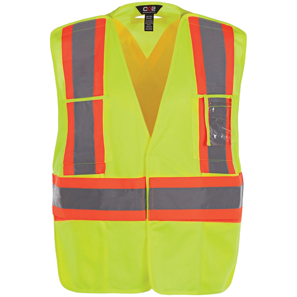 L01170 - Protector - Adult Tricot Hi-Vis 5 Point Tear Away Vest - One Size — Yellow Small