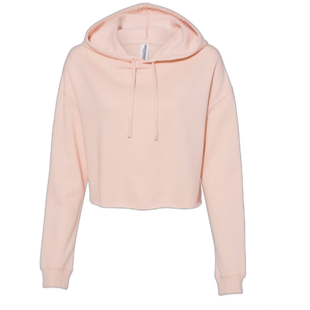 Women’s Lightweight Crop Hooded Sweatshirt — Blush