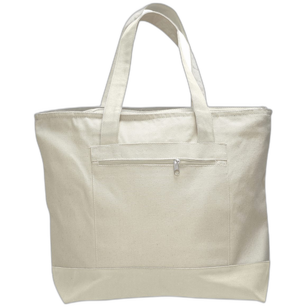19L Zippered Tote — Natural/ Natural