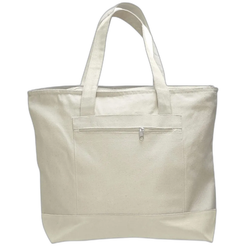 19L Zippered Tote — Natural/ Natural