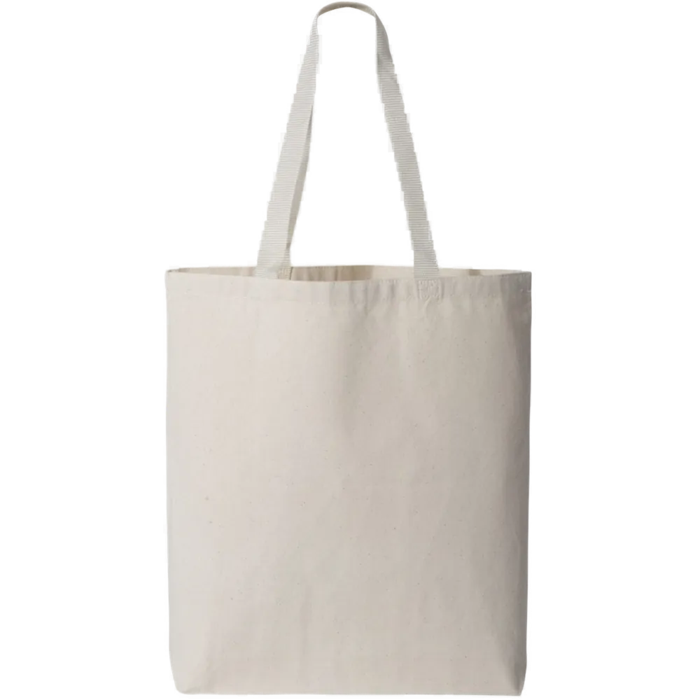 11L Canvas Tote with Contrast-Color Handles — Natural/ Natural