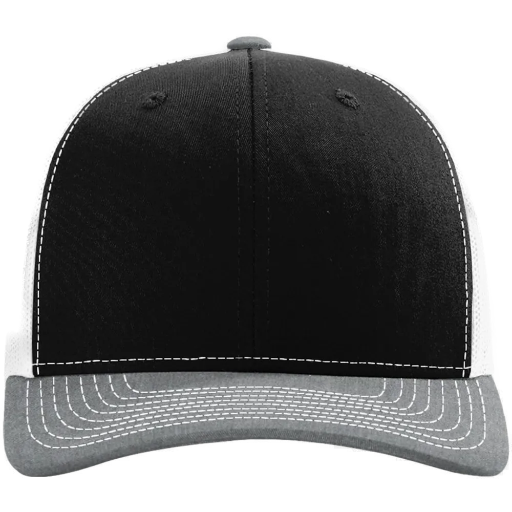 Snapback Trucker Cap — Black/ White/ Heather Grey
