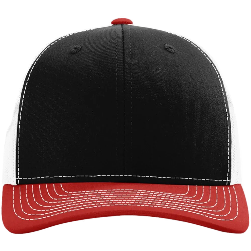 Snapback Trucker Cap — Black/ White/ Red