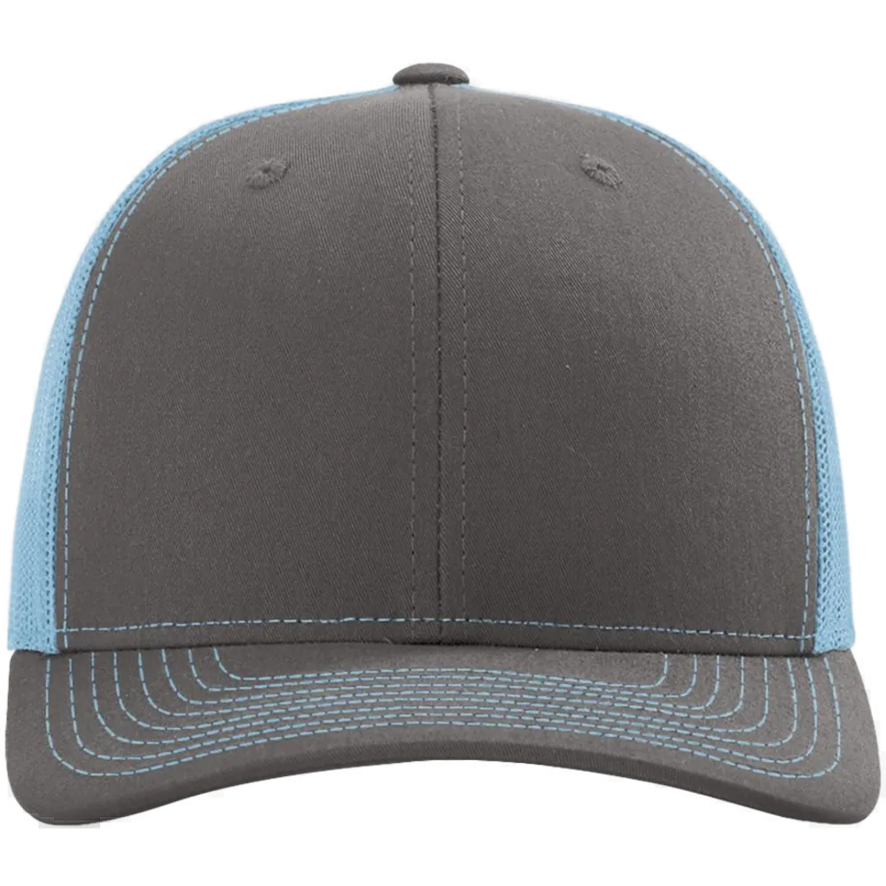 Snapback Trucker Cap — Charcoal/ Columbia Blue