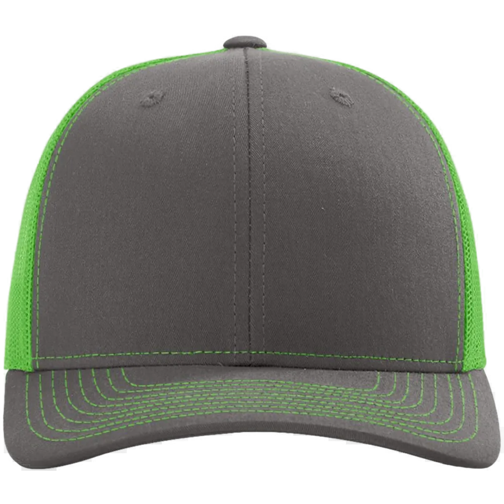 Snapback Trucker Cap — Charcoal/ Neon Green