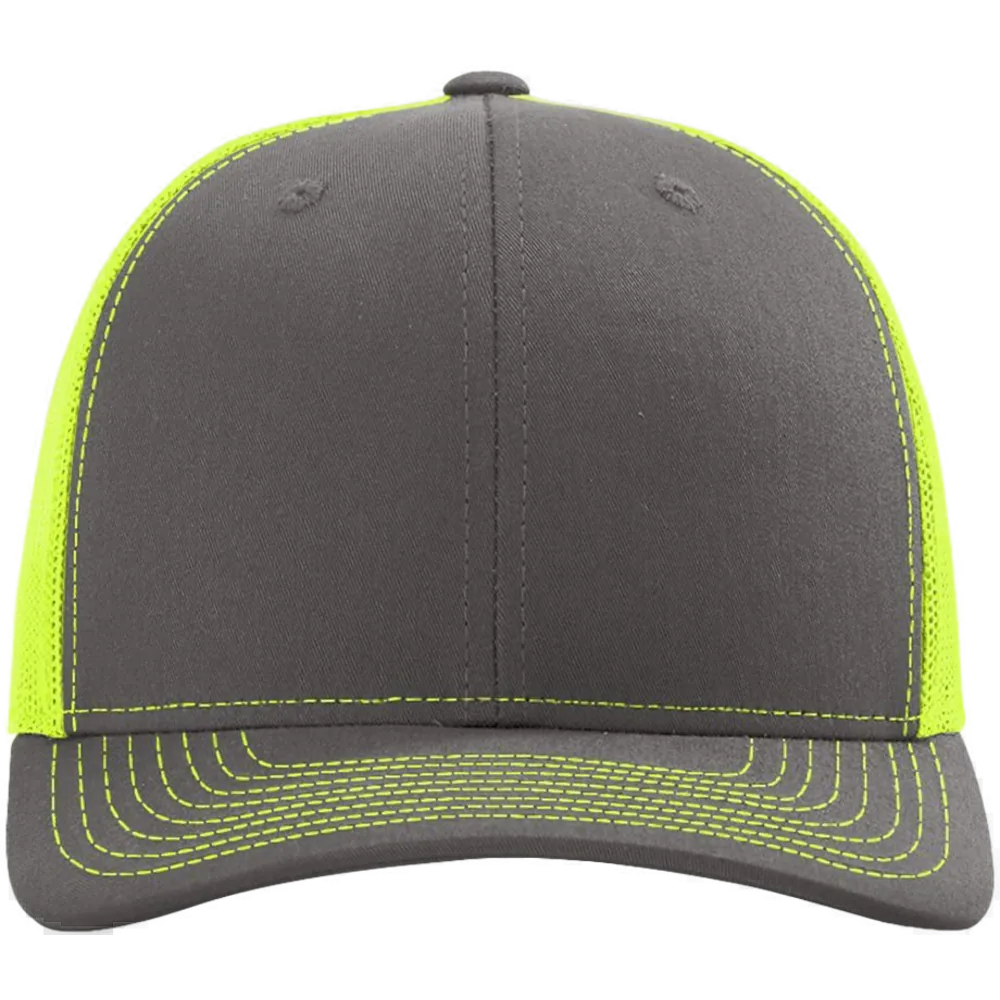 Snapback Trucker Cap — Charcoal/ Neon Yellow