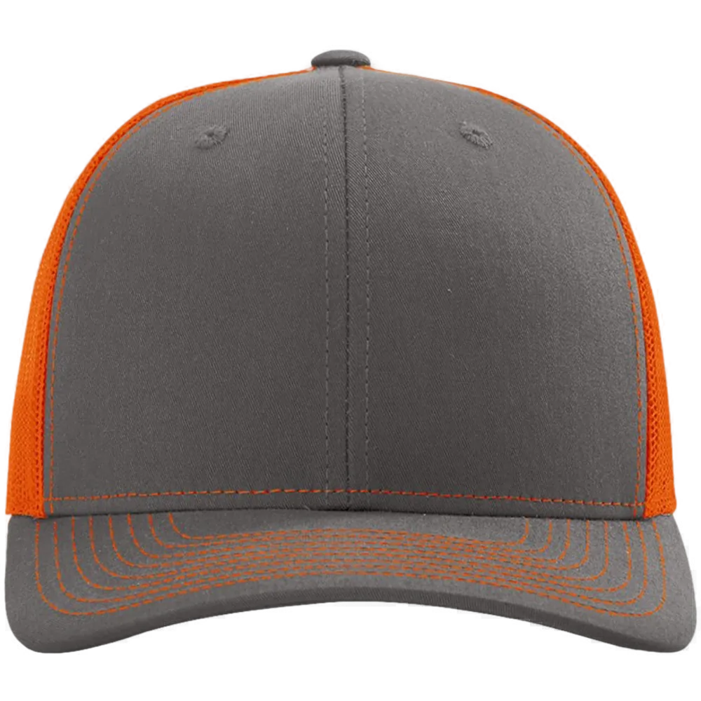 Snapback Trucker Cap — Charcoal/ Orange