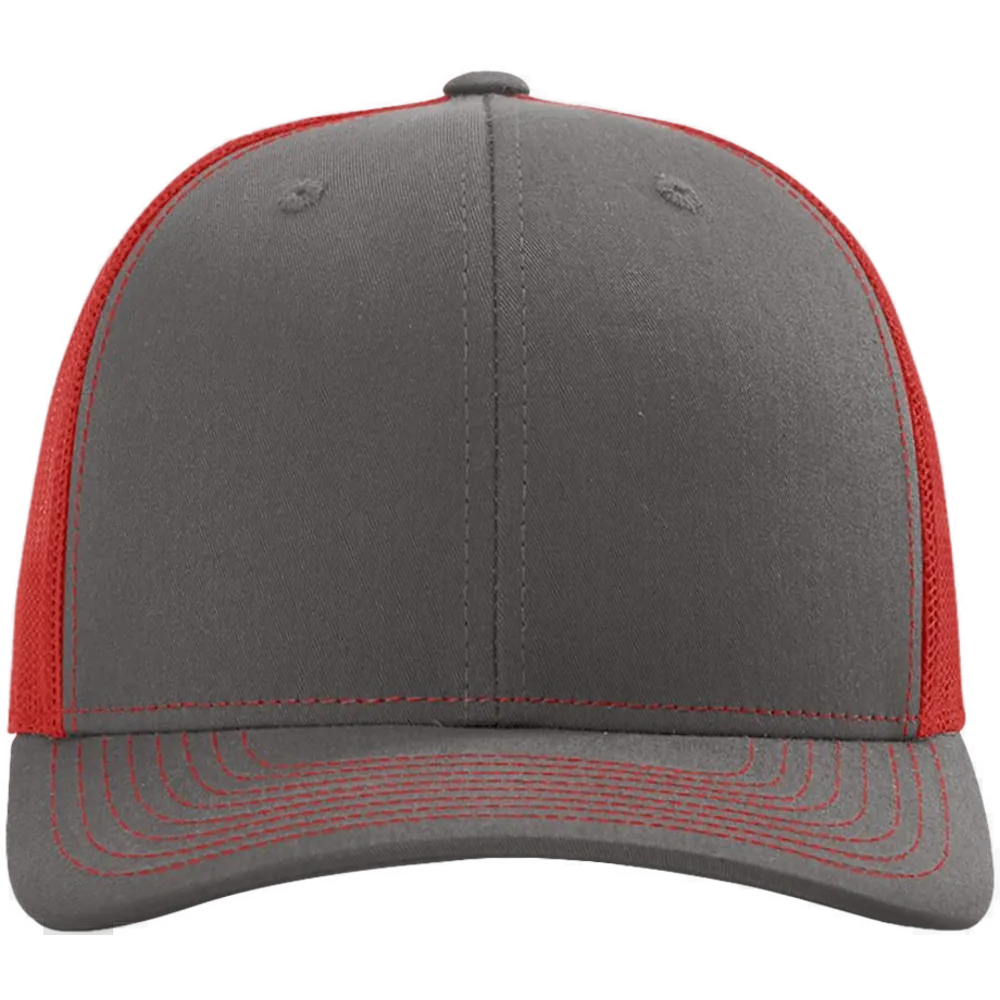 Snapback Trucker Cap — Charcoal/ Red