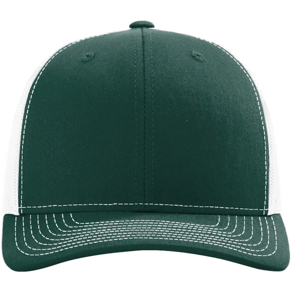Snapback Trucker Cap — Dark Green/ White