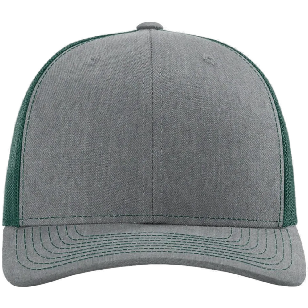 Snapback Trucker Cap — Heather Grey/ Dark Green