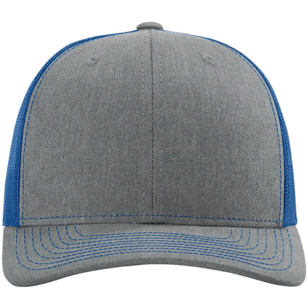 Snapback Trucker Cap — Heather Grey/ Royal