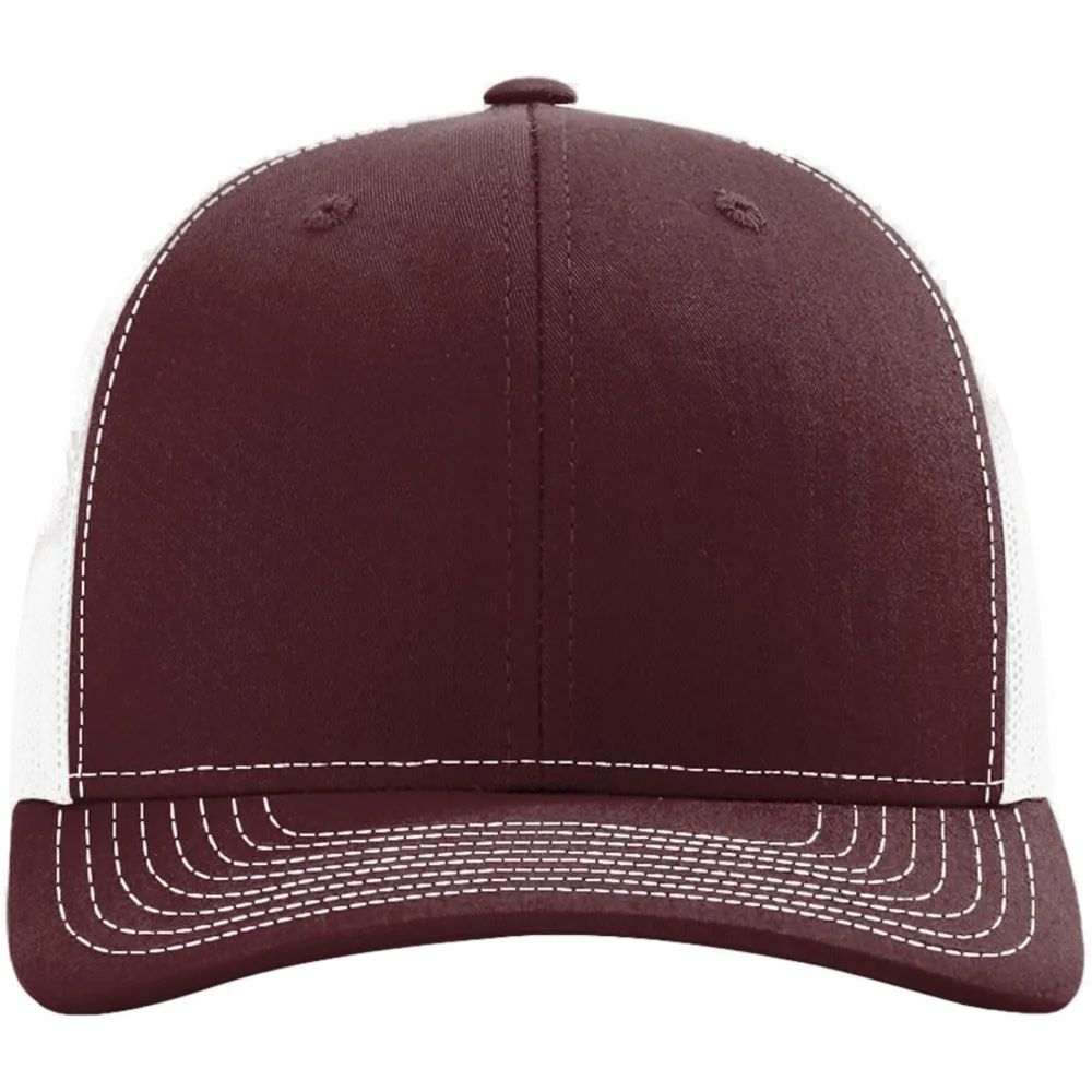 Snapback Trucker Cap — Maroon/ White