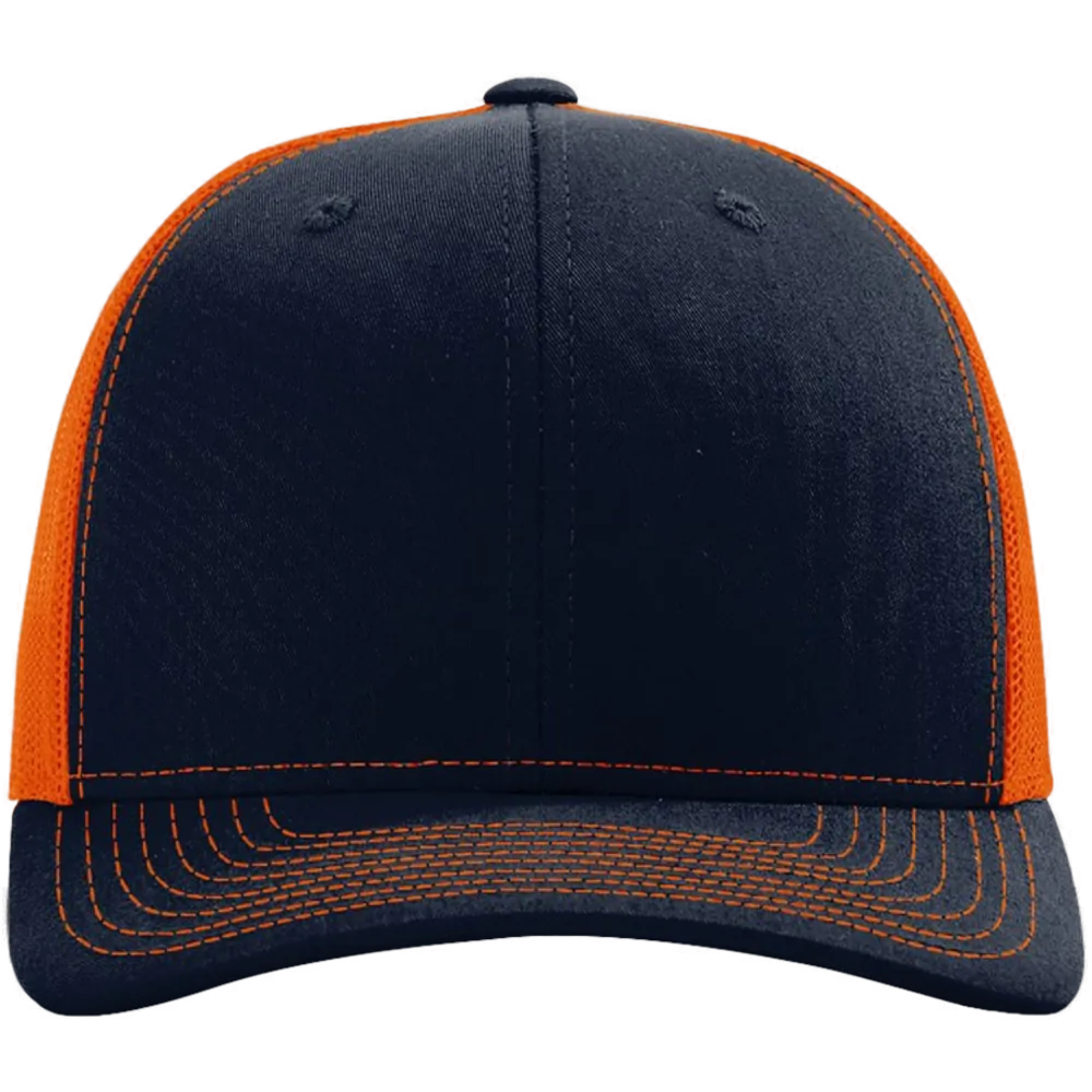 Snapback Trucker Cap — Navy/ Orange