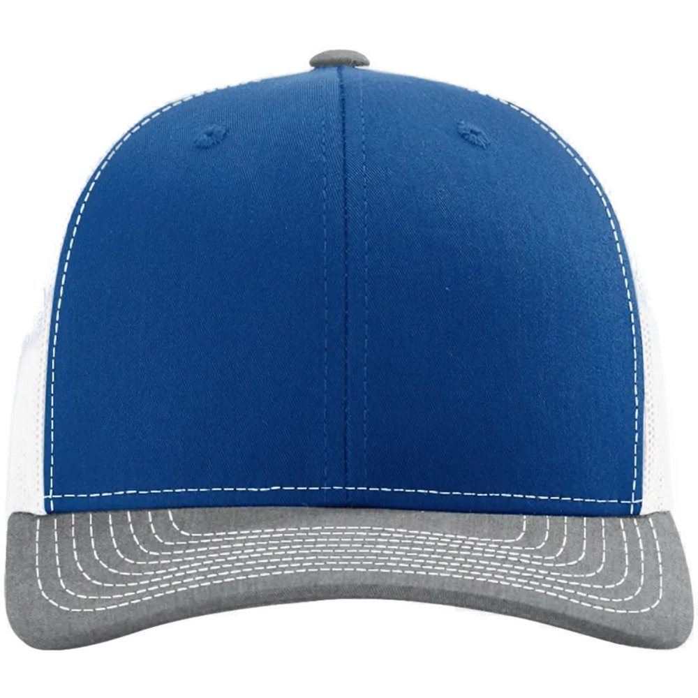 Snapback Trucker Cap — Royal/ White/ Heather Grey